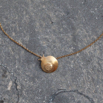 Dainty Gold Pendant Necklace,Luck Jewelry, pomegranate Gold Pendant,Short Necklace For Women,Delicate Gold Necklace,Mother's Day Gift